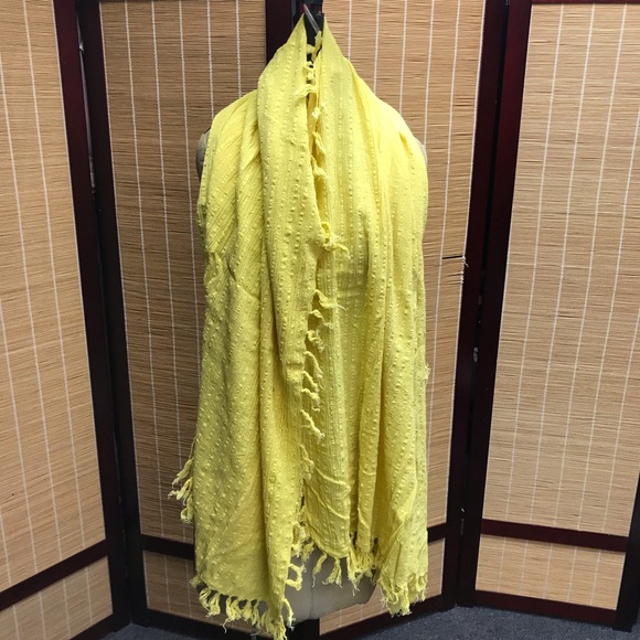 Bop Basics, Canary Yellow Fringed Scarf - Picture 6 of 6